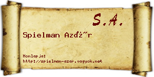 Spielman Azár névjegykártya